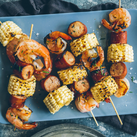 Shrimp & Sausage Skewers