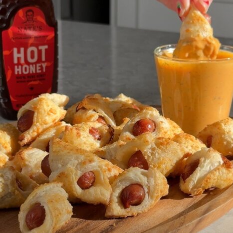 Pigs in a Blanket with Hot Honey Ranch Dip