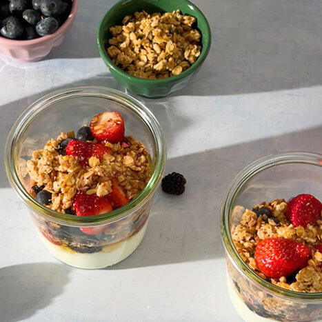 Breakfast Parfaits with Honey & Berries