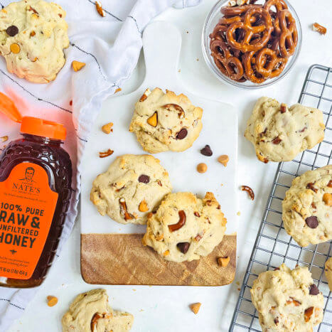 Butterscotch Pretzel Honey Cookies