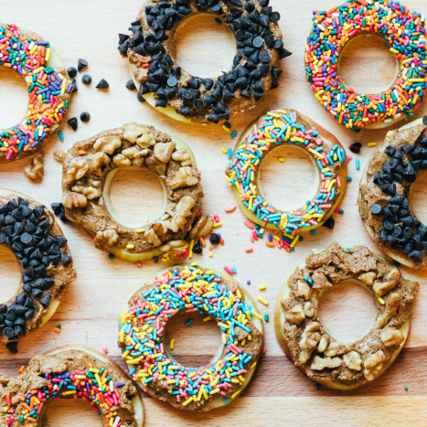Honey Almond Butter Apple Donuts