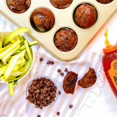 Zucchini, Chocolate & Honey Muffins