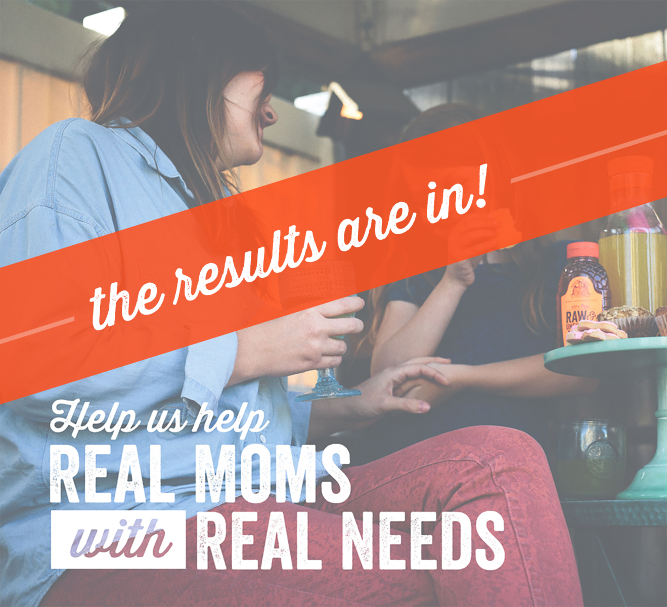 greyed out image with orange banner stating 'the results are in!'