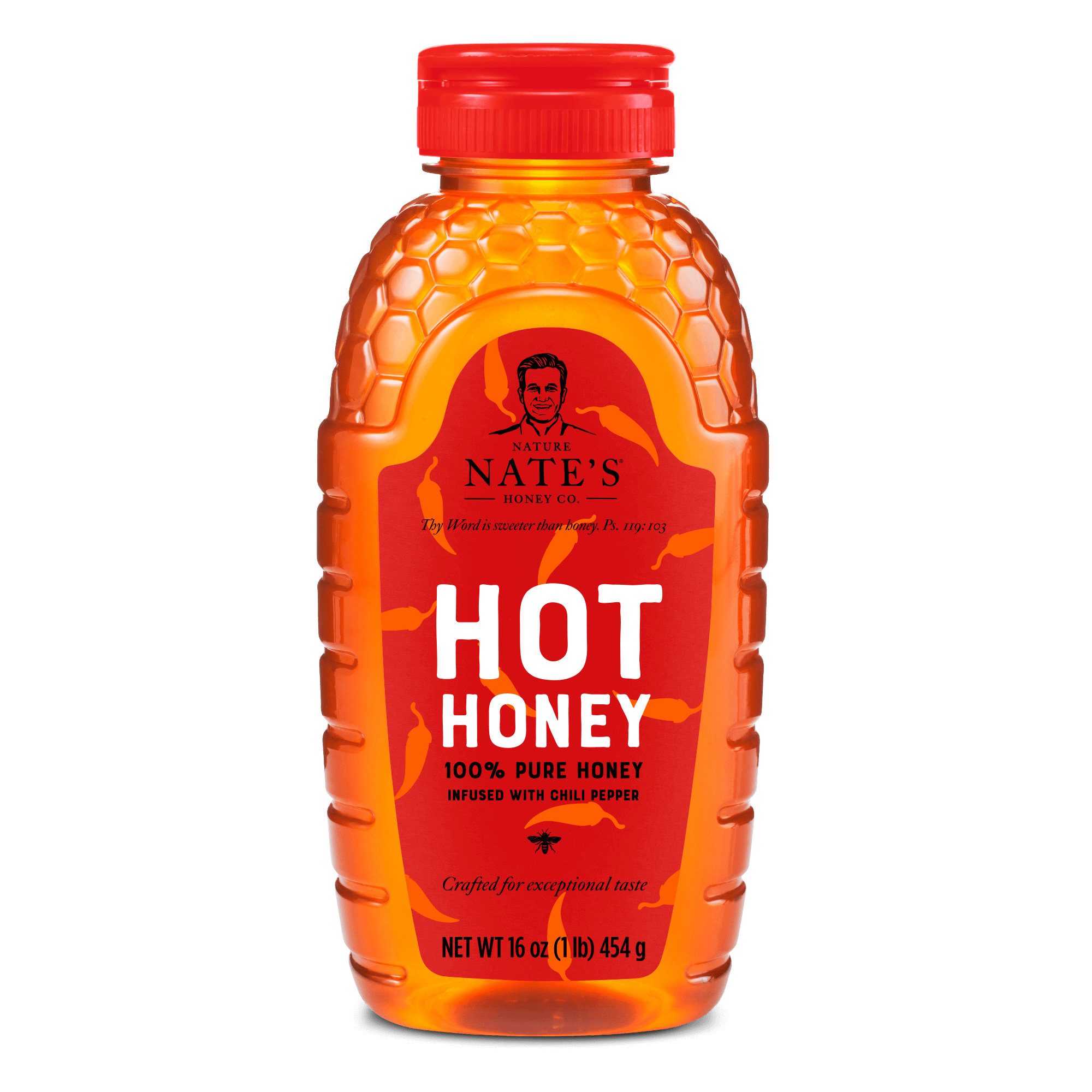 Nate's Hot Honey 16oz Red Label Front