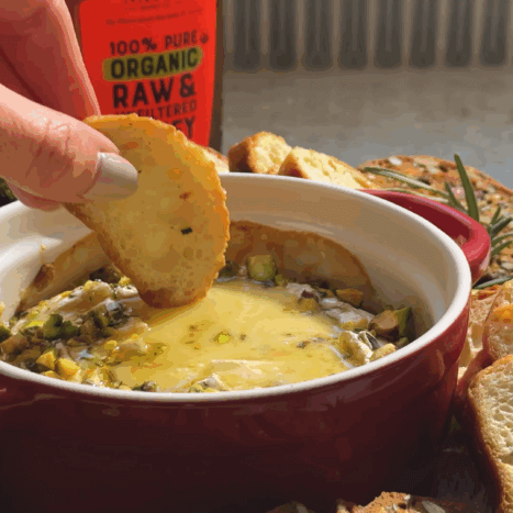 Baked Brie with Rosemary & Pistachios