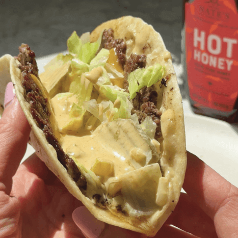 Hot Honey Smashed Burger Tacos